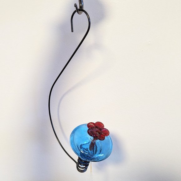 Hummingbird feeder hand blown glass - Picture 13 of 13